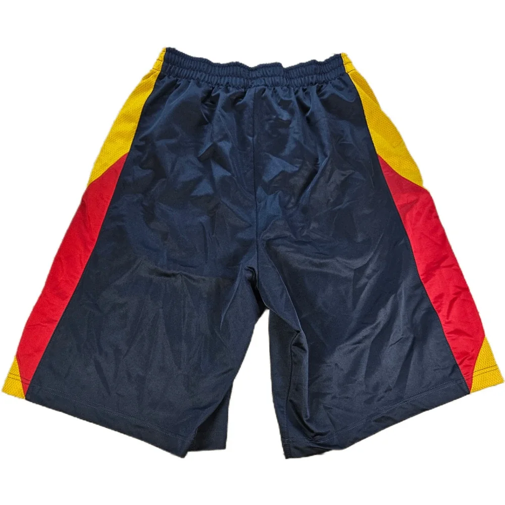 Jordan Baggy Shorts Men's Large Navy Blue Red Yellow Athletic Mesh Colorblock
